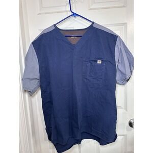 Men's Blue Carhartt Scrub Top 2Xl